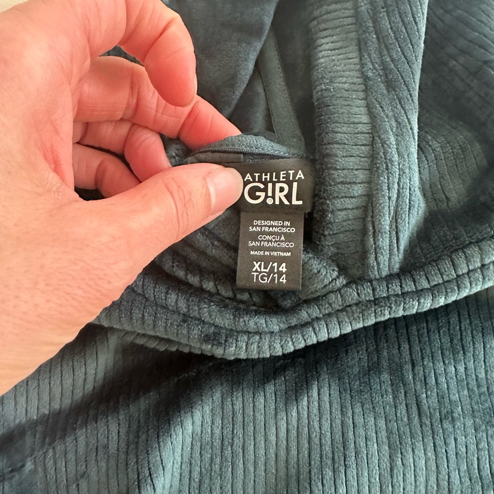 Athleta Girl Teal Hooded Top - Picture 2 of 2
